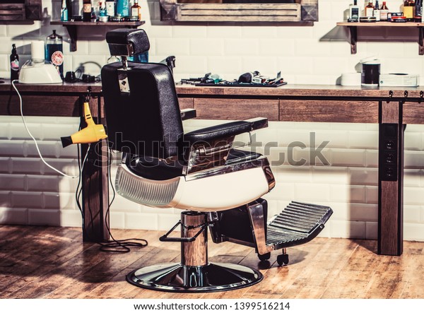 Barbershop Armchair Modern Hairdresser Hair Salon Stock Photo