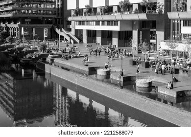 Barbican Center With Many People Visiting London, UK - 10 Oct 2022