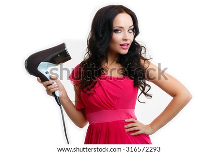 Barbie girl with hairdryer