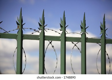 Barbwire security fence.