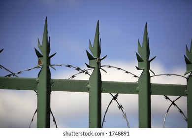 Barbwire security fence.