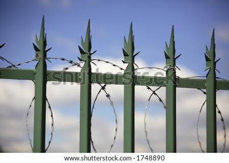 Barbwire security fence.