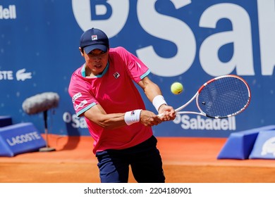 BARCELONA - APR 18: Brandon Nakashima In Action During The Barcelona Open Banc Sabadell Tennis Tournament At Real Club De Tenis Barcelona On April 18, 2022 In Barcelona, Spain.