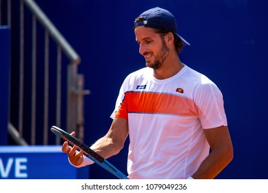 BARCELONA - APR 24: Feliciano Lopez Plays At The ATP Barcelona Open Banc Sabadell Conde De Godo Tournament On April 24, 2018 In Barcelona, Spain.