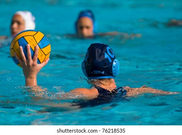 BARCELONA - APRIL 10: Unidentified Water Polo Players In Action During The Women Spanish League Match Between CN Mataro And Sant Andreu, Final Score 4 - 7. April 10, 2011 In Mataro (Spain).