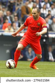 BARCELONA - APRIL, 25: Andres Iniesta Of FC Barcelona During A Spanish League Match Against RCD Espanyol At The Power8 Stadium On April 25, 2015 In Barcelona, Spain