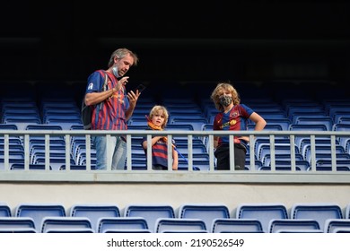 BARCELONA - AUG 15: Fans With Face Masks To Protect Against Covid At The La Liga Match Between FC Barcelona And Real Sociedad De Futbol At The Camp Nou Stadium On August 15, 2021 In Barcelona, Spain.