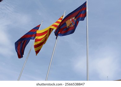 Barcelona and Catalonia flag poles