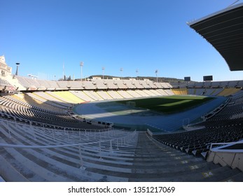 Barcelona / Catalonia / Spain - February 22, 2019: Lluís Companys Olympic Stadium In Barcelona.