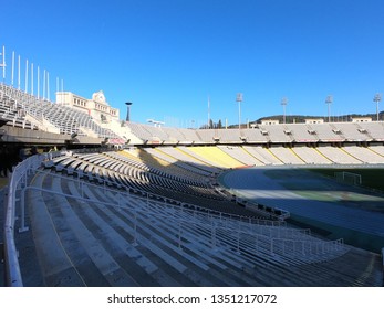 Barcelona / Catalonia / Spain - February 22, 2019: Lluís Companys Olympic Stadium In Barcelona.