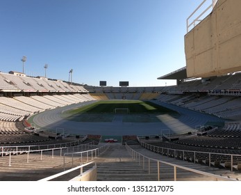 Barcelona / Catalonia / Spain - February 22, 2019: Lluís Companys Olympic Stadium In Barcelona.