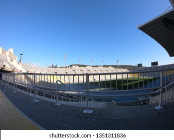 Barcelona / Catalonia / Spain - February 22, 2019: Lluís Companys Olympic Stadium In Barcelona.