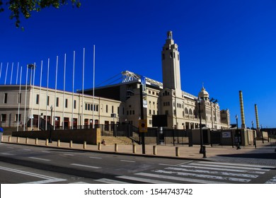 Barcelona, Catalunya, Spain. April 6 2014. View Of The Olimpic Stadium Called Lluís Companys