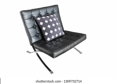 Barcelona Chair Isolated On White With Clipping Path