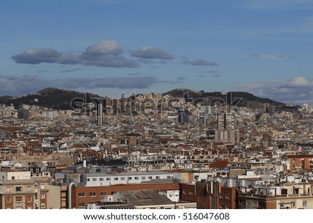 Barcelona cityscape shot from Montjuic mountain