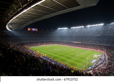 BARCELONA - DECEMBER 13: Nou Camp Stadium, Spanish Soccer League, FC Barcelona - Real Sociedad, 5 - 0. December 13, 2010 In Barcelona (Spain).