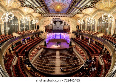 BARCELONA - FEB 24: The Palau De La Musica Catalana (Palace Of Catalan Music) On February 24, 2017 In Barcelona, Spain.