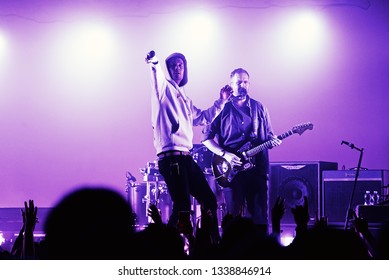 BARCELONA - FEB 27: Bastille (indie Pop Band) Perform In Concert At Razzmatazz Stage On February 27, 2019 In Barcelona, Spain.