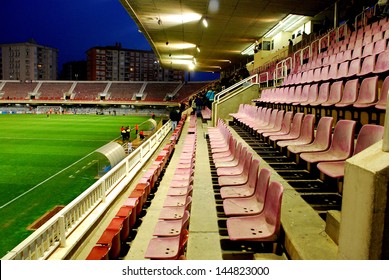 BARCELONA - FEB 7: Mini Estadi Stadium On February 7, 2009 In Barcelona, Spain. The Stadium Is Currently Home To FC Barcelona B, FCB's Reserve Team, And Juvenil A.