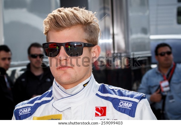BARCELONA - FEBRUARY 19: Marcus Ericsson of Sauber\
F1 Team at Formula One Test Days at Catalunya circuit on February\
19, 2015 in Barcelona,\
Spain.