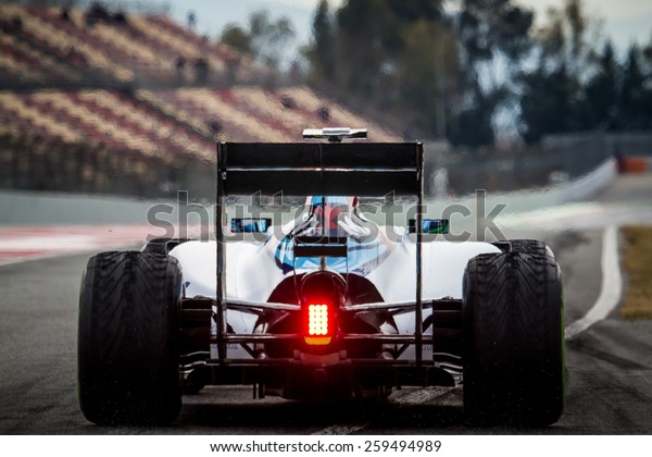 BARCELONA - FEBRUARY 26: Felipe Massa\
of Williams Martini Racing F1 team at Formula One Test Days at\
Catalunya circuit on February 26, 2015 in Barcelona,\
Spain.