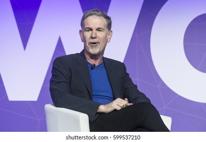 BARCELONA - FEBRUARY 27: Netflix CEO Reed Hastings Speaking At The Mobile World Congress On February 27, 2017, Barcelona, Spain.