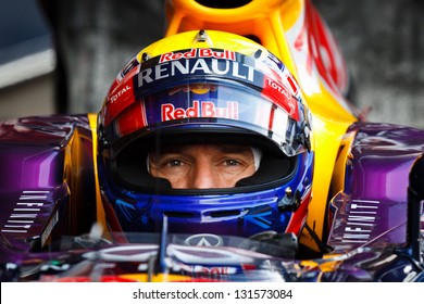 BARCELONA - FEBRUARY 28: Mark Webber of Infiniti Red Bull Racing F1 team during Formula One Test Days at Catalunya circuit on February 28, 2013 in Barcelona, Spain.