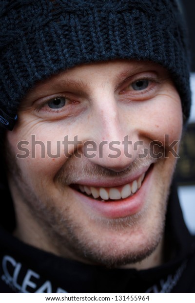 BARCELONA - FEBRUARY 28: Romain Grosjean of Lotus\
F1 team at Formula One Test Days at Catalunya circuit on February\
28, 2013 in Barcelona,\
Spain.