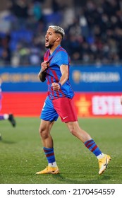 BARCELONA - JAN 29: Matheus Pereira Celebrates After Scoring A Goal During The Primera RFEF Match Between FC Barcelona B And Real Madrid Castilla At The Johan Cruyff Stadium.