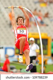 BARCELONA - JULY 10: Lukas Wirth Of Austria During Pole Vault Event Of The 20th World Junior Athletics Championships At The Olympic Stadium On July 10, 2012 In Barcelona, Spain