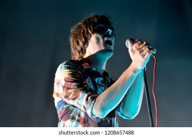 BARCELONA - JUN 29: Thomas Mars, Singer Of Phoenix (band), Performs In Concert At Vida Festival On June 29, 2017 In Barcelona, Spain.