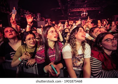 BARCELONA - MAR 9: Fans Of One Direction (band) In A Concert At Razzmatazz Stage On March 9, 2020 In Barcelona, Spain.