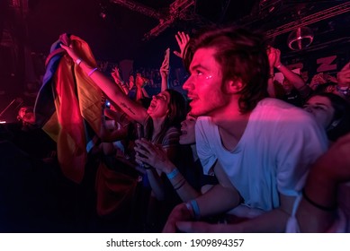 BARCELONA - MAR 9: Fans Of One Direction (band) In A Concert At Razzmatazz Stage On March 9, 2020 In Barcelona, Spain.