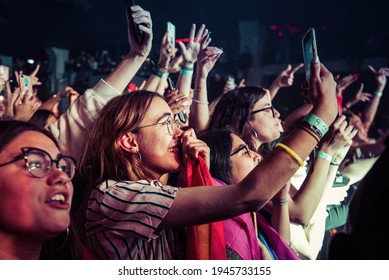 BARCELONA - MAR 9: Fans Of One Direction (band) In A Concert At Razzmatazz Stage On March 9, 2020 In Barcelona, Spain.