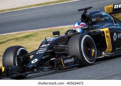 BARCELONA - MARCH 3: Jolyon Palmer Of Renault F1 Team At Formula One Test Days At Catalunya Circuit On March 3, 2016 In Barcelona, Spain.