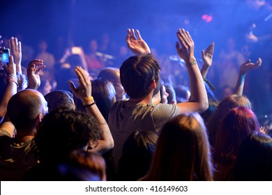 BARCELONA - MAY 28: The crowd clapping at Primavera Sound 2015 Festival, Apolo stage, on May 28, 2015 in Barcelona, Spain.