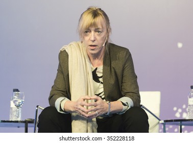 BARCELONA - NOVEMBER 15: Nobel Peace Prize In 1997 Jody Williams Speaking At The 15th World Summit Of Nobel Peace Laureates On November 15, 2015, Barcelona, Spain.