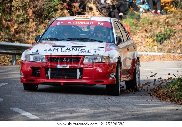 Barcelona, ​​Spain;\
November 20, 2021: 69th edition of the Costa Brava rally Mitsubishi\
Lancer Evolution VI