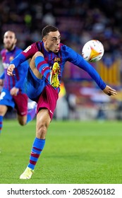 BARCELONA - OCT 30: Dest in action during the La Liga match between FC Barcelona and Alaves at the Camp Nou Stadium on October 30, 2021 in Barcelona, Spain.