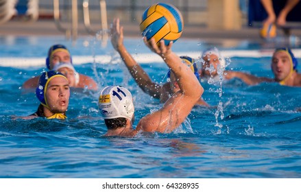 BARCELONA - OCTOBER 16: Water polo, Quadis Tournament, semi-final. CN Mataro 15 - CN Catalunya 6. October 16, 2010 in Mataro (Spain).