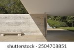 Barcelona Pavilion by architect Mies Van der Rohe, Barcelona, Spain