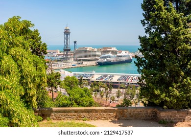 Barcelona Port Seen From Montjuic Hill, Spain