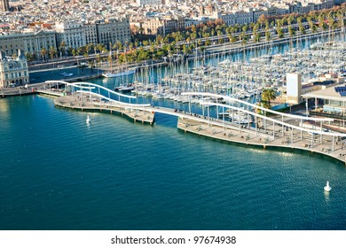 Barcelona Port View From The Air