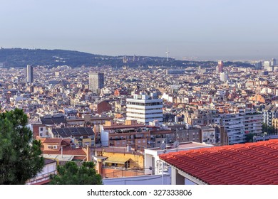 Barcelona Skyline Cityscape Birds Eye View Stock Photo 327333806 ...