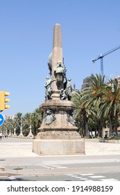 Barcelona (Spain). 08-17-2011. 
Monument To The Mayor Francisco De Paula Rius I Taulet In The Lluís Companys Promenade