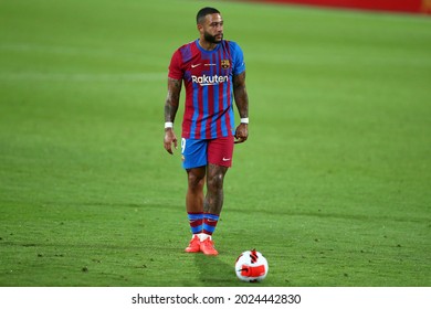 Barcelona, Spain. 08th August 2021 . Memphis Depay Of Fc Barcelona  During The Pre-season Friendly Match Between Fc Barcelona And Juventus Fc  .