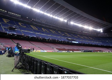 Barcelona (Spain). 08th December 2020. General View Of Camp Nou Stadium  During The UEFA Champions League Group G  Match Between Fc Barcelona And Juventus Fc.