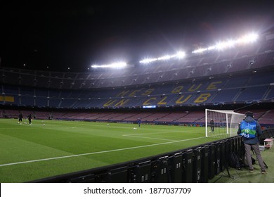 Barcelona (Spain). 08th December 2020. General View Of Camp Nou Stadium  During The UEFA Champions League Group G  Match Between Fc Barcelona And Juventus Fc.