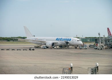 Barcelona, Spain, 14 August 2022: Air Europa Plane At Barcelona Airport