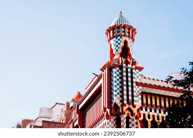 BARCELONA, SPAIN: 15.11.2023: Gaudí's beautiful façade details of the Casa Vicens in Barcelona - Powered by Shutterstock